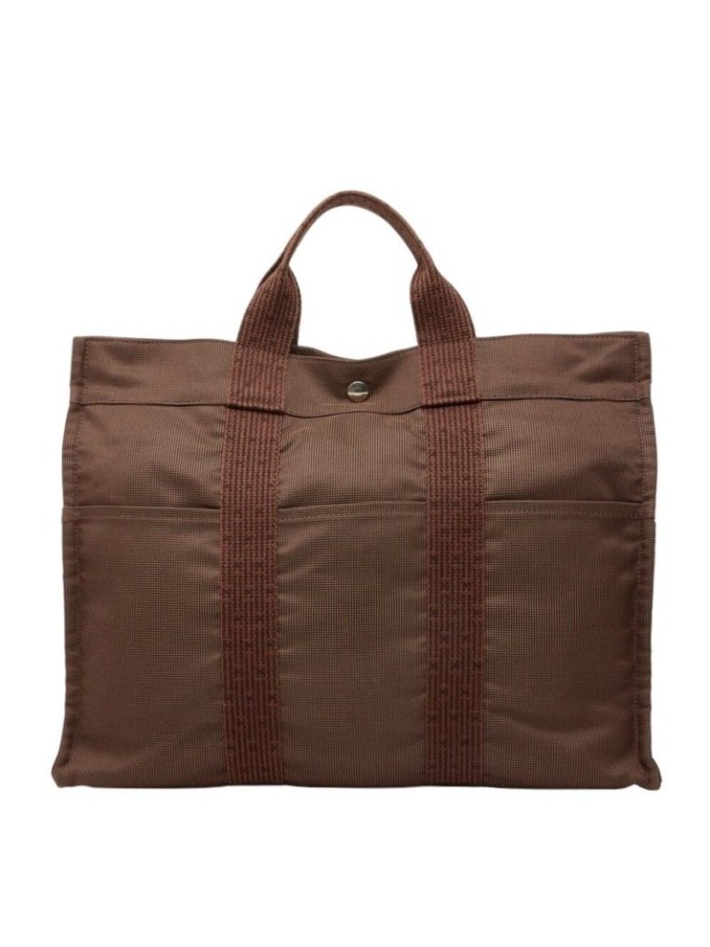 Hermes Herline Tote Bag MM Brown Canvas